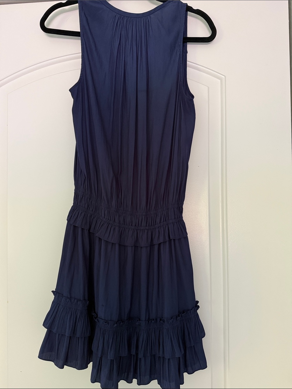 Ramy Brook Navy V-Neck Sleeveless Ruffled Mini Dress - Picture 4 of 4